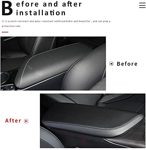 INTGET Car Center Console Armrest Cover for Toyota Camry Accessories 2018-2024 2019 2020 2021 2022 2023 Interior Camry SE/XSE Arm Rest Seat Cover Middle Console Box Lid Protector (New Black Stitches) - Image 2